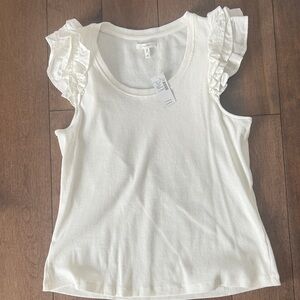 Maurices White Ruffle Sleeve Tank Top